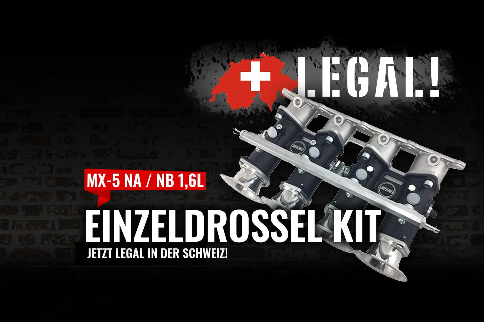 ITB Einzeldrosselkit MX-5 NB 1.6 CH-Legal