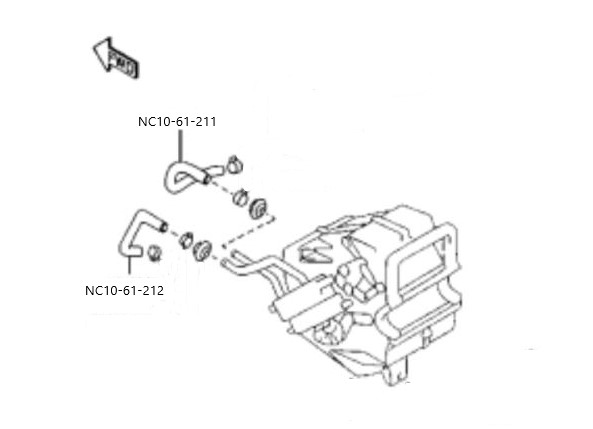 Heizungsschlauch Nr.1 MX-5 NA/NB/NBFL